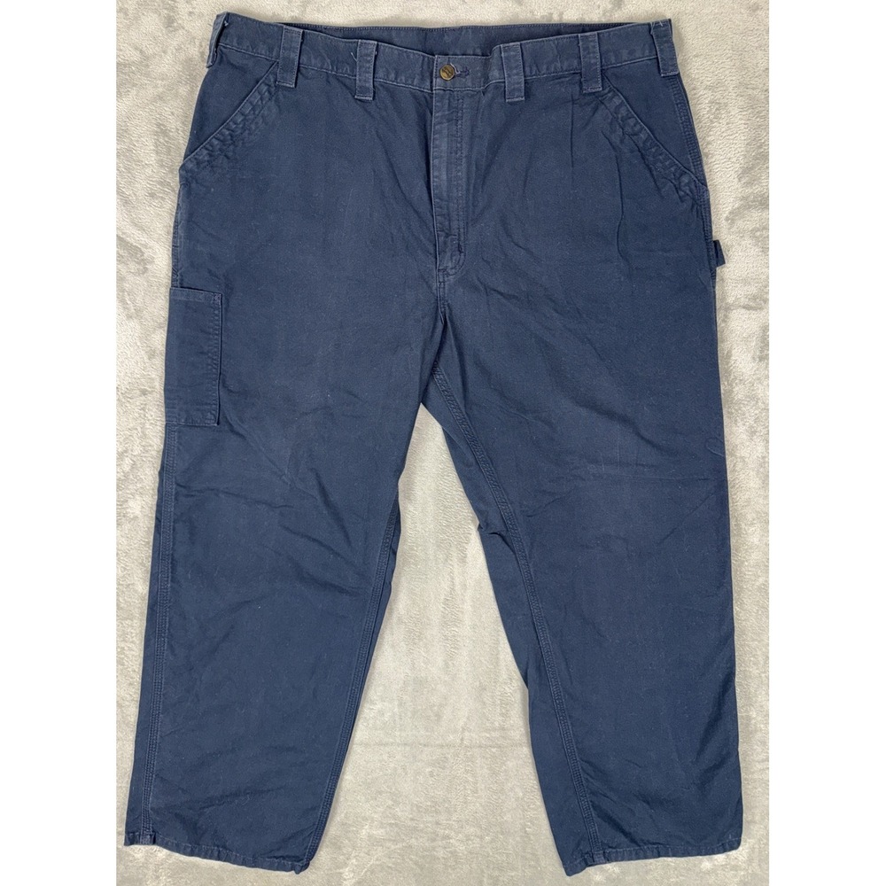Carhartt Mens B151‎ NVY Work Pants Original Dungaree Fit Size 44x30 (42x30) Navy